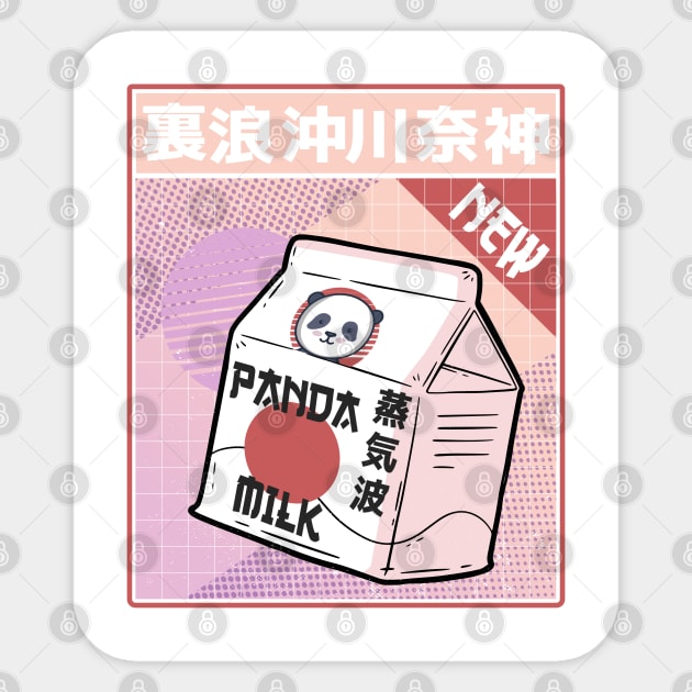 Vaporwave 80th Panda Milk Japan Sun Style Art Retro Vintage Sticker by Kuehni